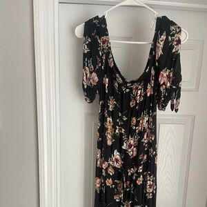 Off the shoulder floral jumpsuit